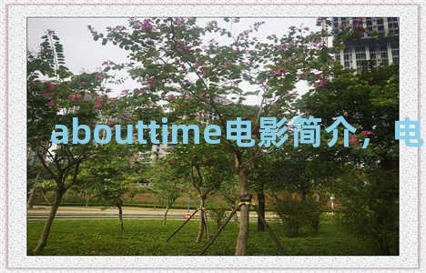 abouttime电影简介，电影about time